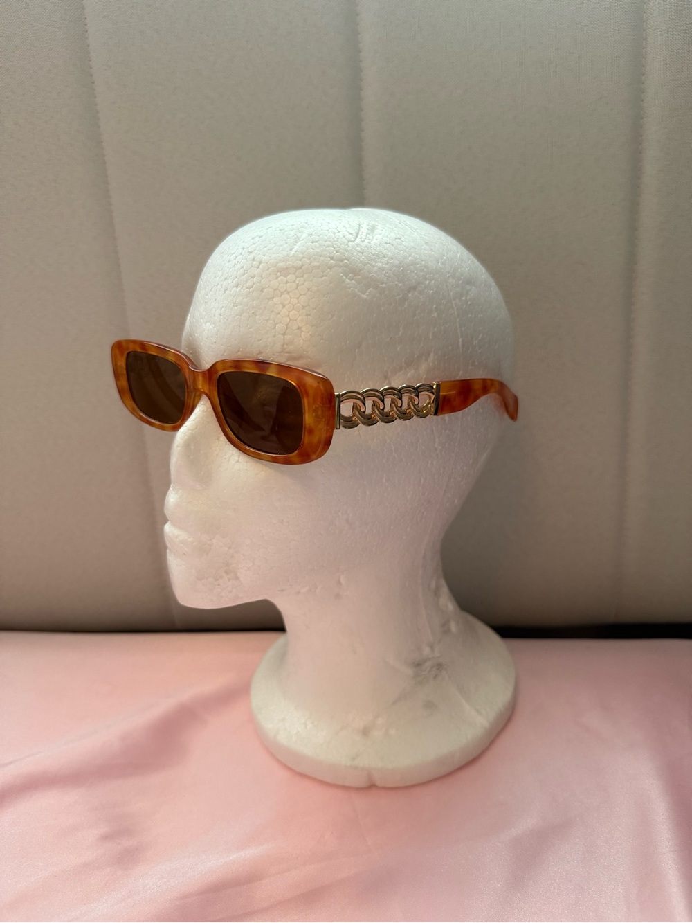 Steve Madden Felicia Orange & Gold Chain Sunglasses